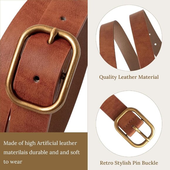 Leopard Print Belt for Women Leather Waist Belts Classic Needle Buckle Animal Pr - Picture 2 of 6